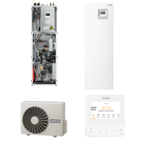 Pompa de caldura aer-apa, Hitachi, model Yutaki S Combi, putere utila maxima incalzire 4.3 kW, tip split, alimentare monofazata, R32, Boiler integrat in unitatea interioara, clasa energetica A+++ / A++